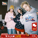 情侣款 新款 复古上衣 潮流印花连帽卫衣男2025春秋季 lemanism美式