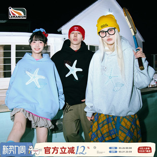 新款 2026春秋季 情侣休闲外套女 潮牌海星连帽卫衣男款 lemanism美式