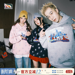 情侣款 新款 复古上衣 潮流印花连帽卫衣男2025春秋季 lemanism美式
