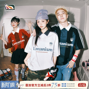 男2026夏季 POLO衫 新款 情侣款 T恤女 lemanism美式 休闲半袖 潮流短袖