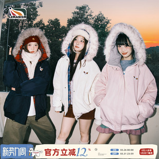 lemanism美式 派克服棉袄厚外套 潮流毛领座山雕棉衣男2025棉服冬季