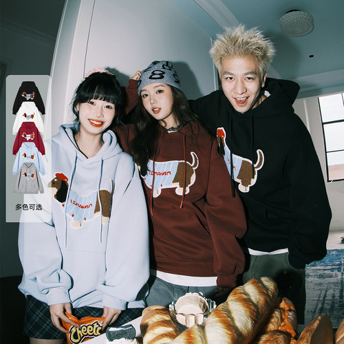 【所有女生直播间】lemanism腊肠狗春秋连帽卫衣男情侣款宽松外套