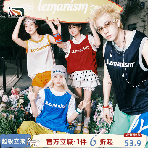字母背心T恤男情侣款女夏季新款