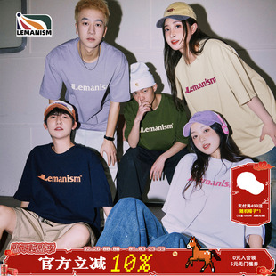 纯棉宽松情侣装 t恤短袖 体恤夏 复古潮牌300g重磅男士 Lemanism美式
