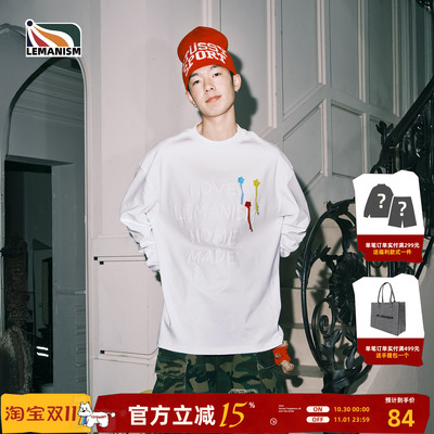 字母印花情侣款长袖T恤秋季打底