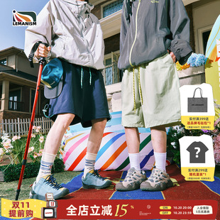 lemanism美式潮流纯色休闲短裤男2026夏季新款宽松休闲情侣五分裤