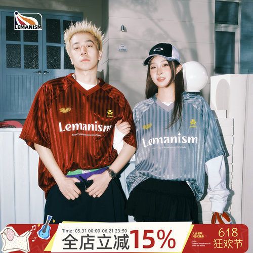 复古球衣短袖印花条纹球服情侣款