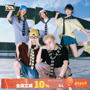 lemanism美式潮牌设计感短袖T恤男2026新款情侣款夏季休闲半袖女