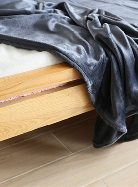 出口美国加大法兰绒毛毯床单230*260cm灰色冬天加绒床单沙发毯子