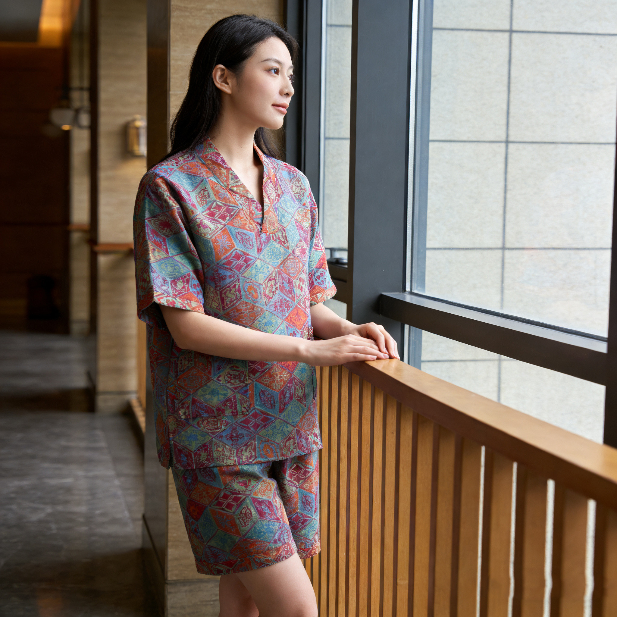 【好物体验专享】汗蒸服纯棉男女双层纱情侣家居温泉洗浴美容睡衣