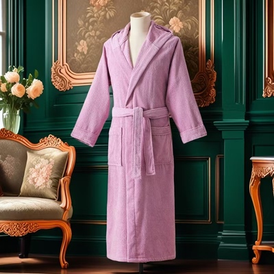 纯棉浴袍秋冬款男士睡袍女士睡衣长款毛巾料加厚冬天游泳带帽温泉