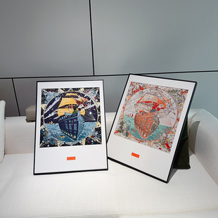 A.n高级感装 饰画 裱客厅玄关沙发背景墙轻奢现代挂画丝巾装