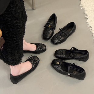 复古法式厚底内增高浅口单鞋女2026新款春季配裙子百搭玛丽珍鞋子