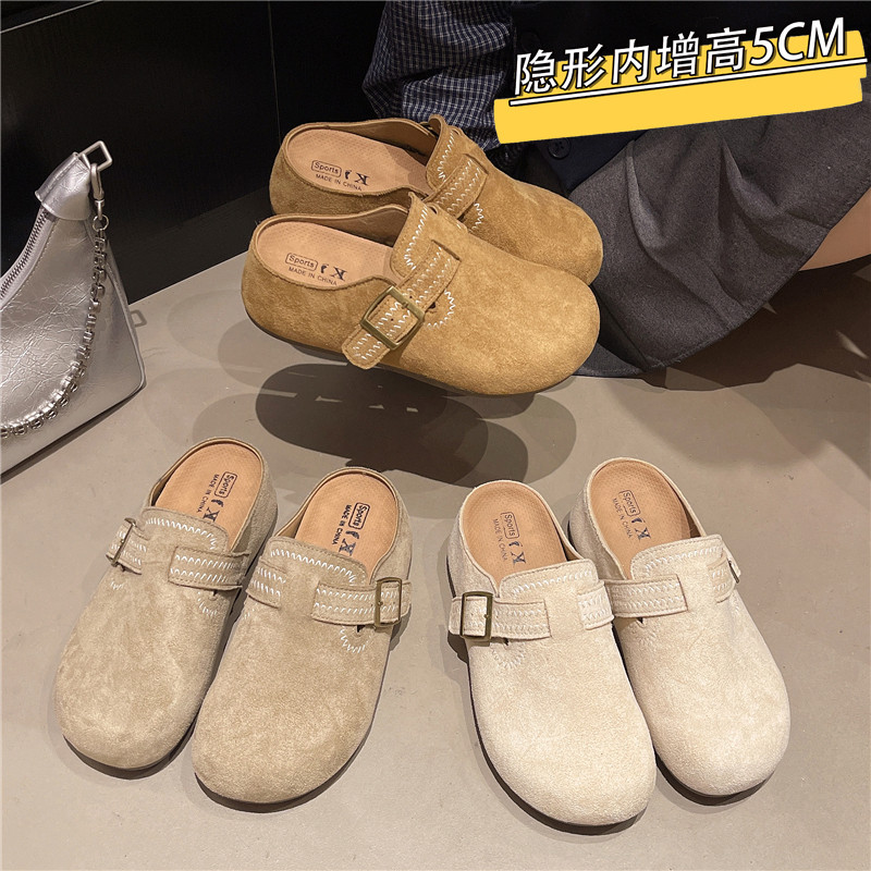 厚底踩屎感勃肯半拖鞋女2026新款外穿包头学生半拖鞋一脚蹬懒人鞋,女鞋,勃肯鞋/软木鞋,淘宝优惠券,粉丝福利购,淘宝优惠卷