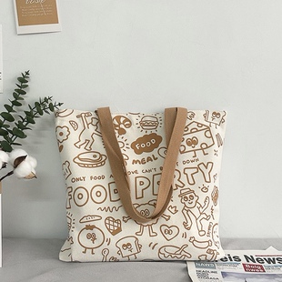 新款原创赵露思同款帆布包时尚大容量学生书包通勤宝妈休闲单肩包