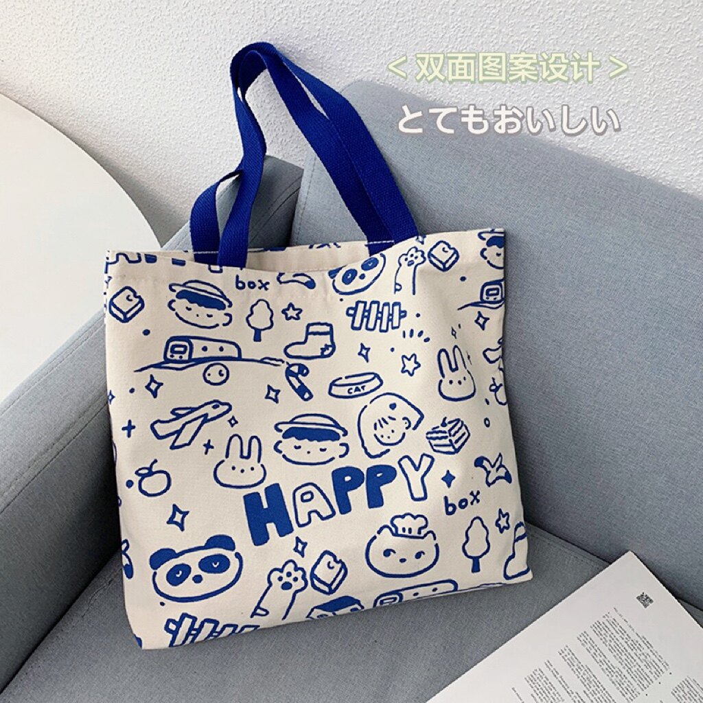 原创帆布包袋单肩手提袋日韩ins
