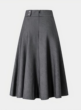 音影儿2025秋季新款高级流行灰色挺括质感伞摆半裙ALQ9S005WWQ041