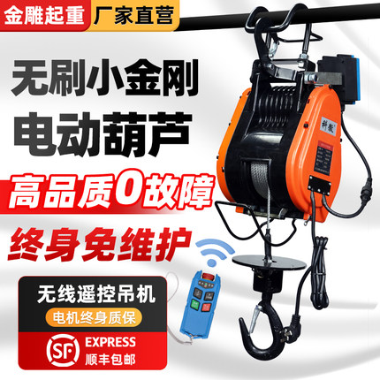 无刷电机单速小金刚电动葫芦220v微型吊机家用小型升降便携提升机