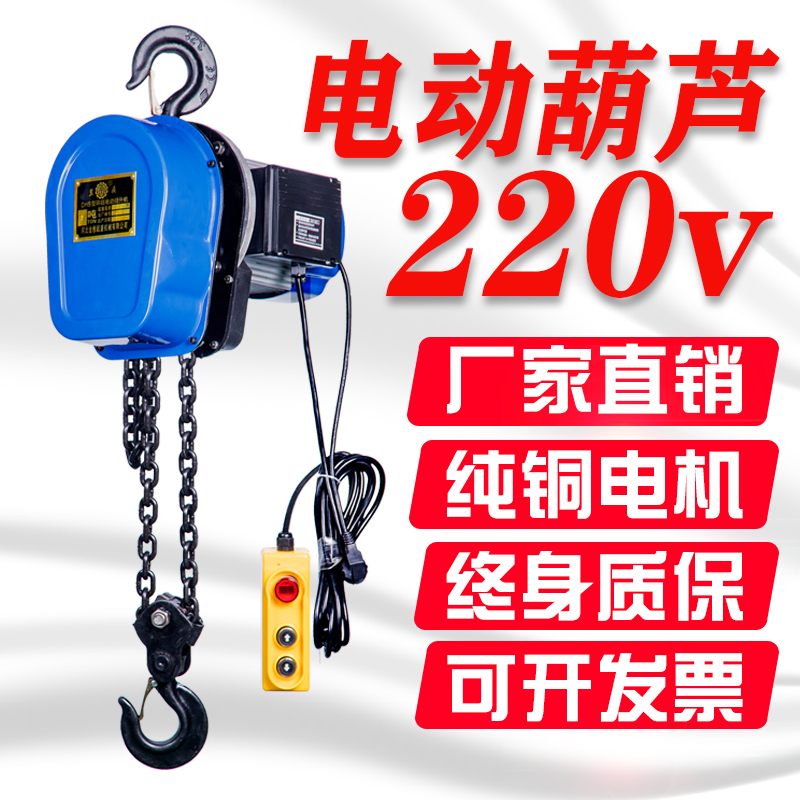 环链电动葫芦220v1吨2吨5吨10吊机家用小型升降提升机380v起重机 五金/工具 其他起重工具 原图主图