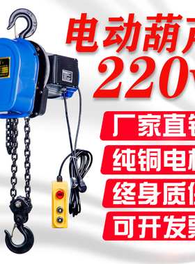 环链电动葫芦220v1吨2吨5吨10吊机家用小型升降提升机380v起重机