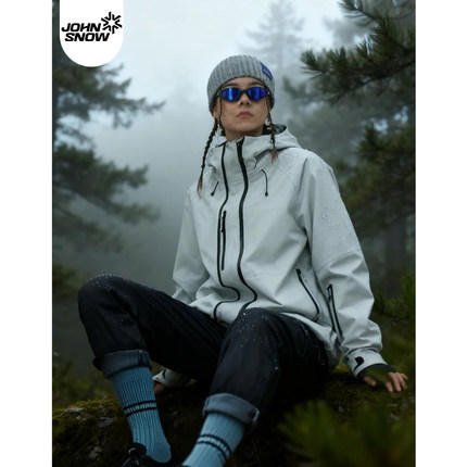John snow山系户外硬壳冲锋衣男女新款防风防水全天候登山服外套