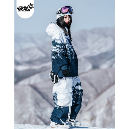John snow滑雪服套装女款男单双板山系雪服防水保暖衣裤套装新款
