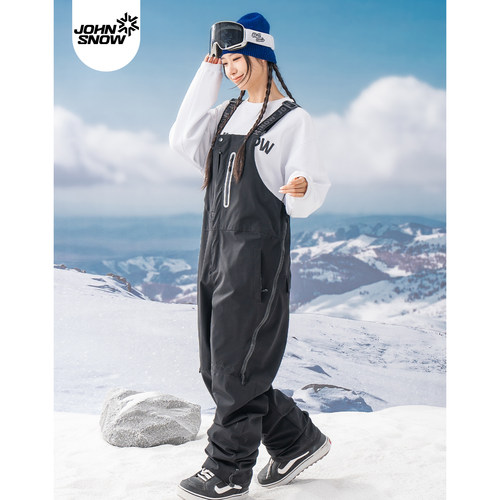 Johnsnow单板滑雪背带裤宽松女