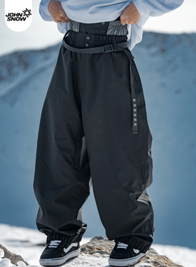 John snow滑雪裤女款男防水防风单板双板专业雪裤子宽松冬季加厚