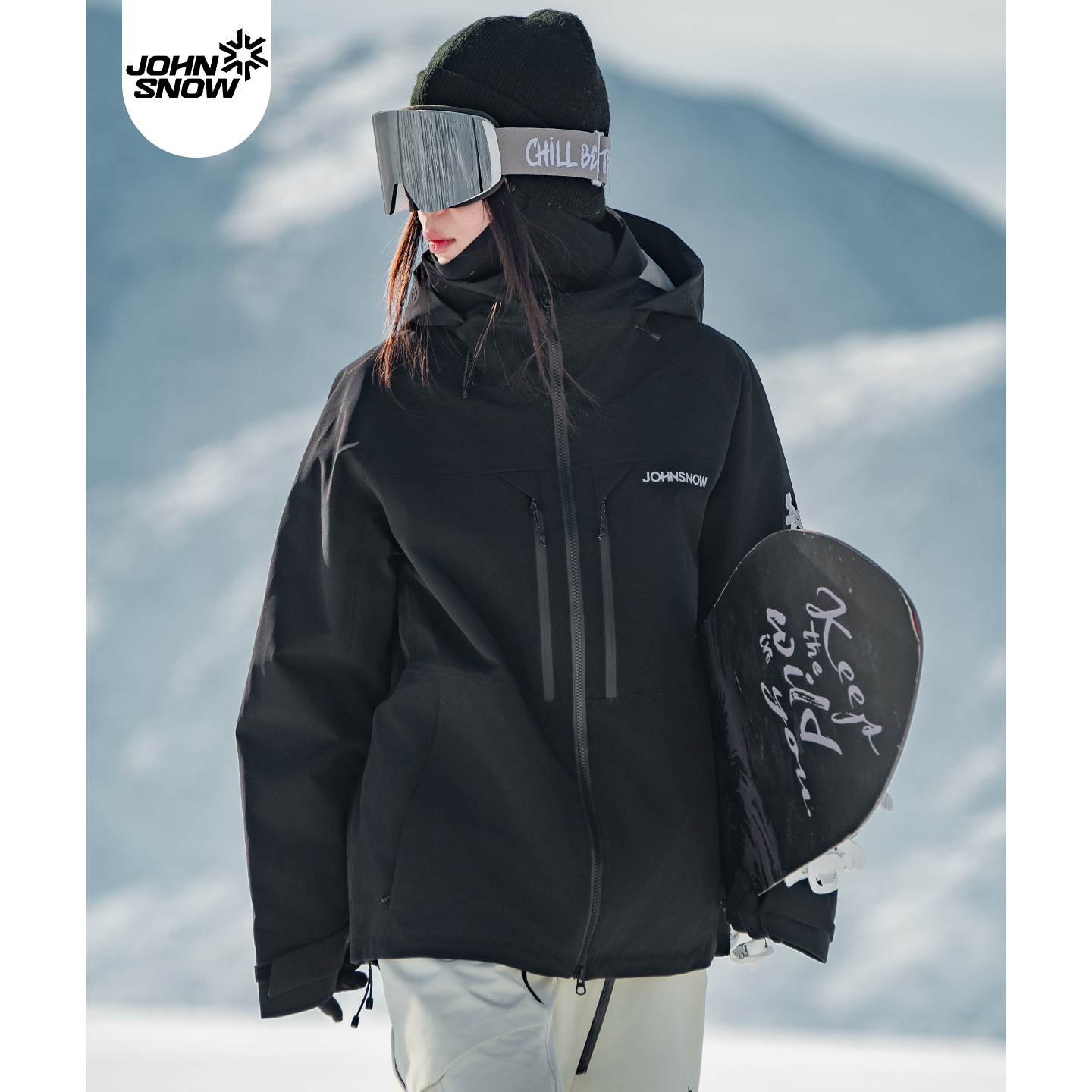 John snow滑雪服女款男宽松保暖防水防风3L滑雪上衣超好看包出片