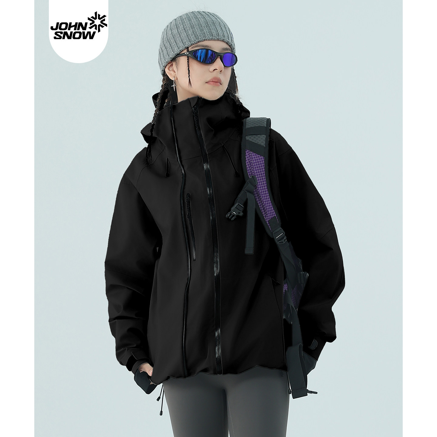 John snow山系户外硬壳冲锋衣男女新款防风防水全天候登山服外套