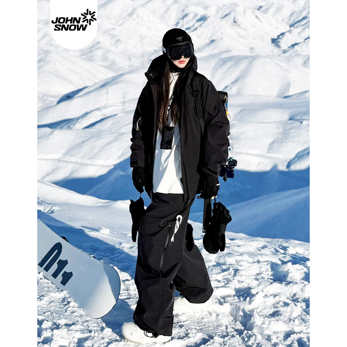 John snow单板滑雪服女款男26新款装备套装压胶保暖双板滑雪裤冬