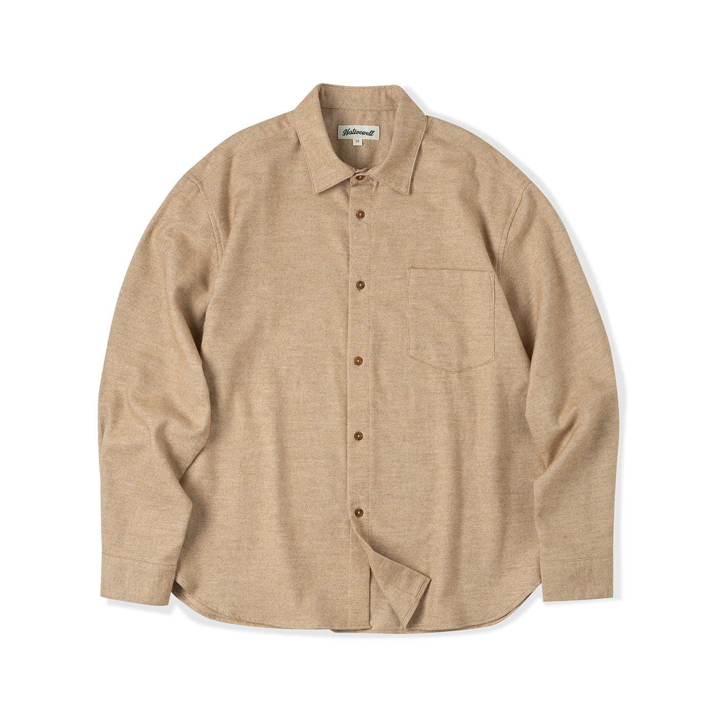 NATIVEWELL牦牛绒混纺衬衫长袖亲肤柔软抗皱保暖舒适