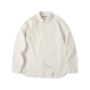 NATIVEWELL长绒棉条纹长袖衬衫紧致干爽提花肌理感