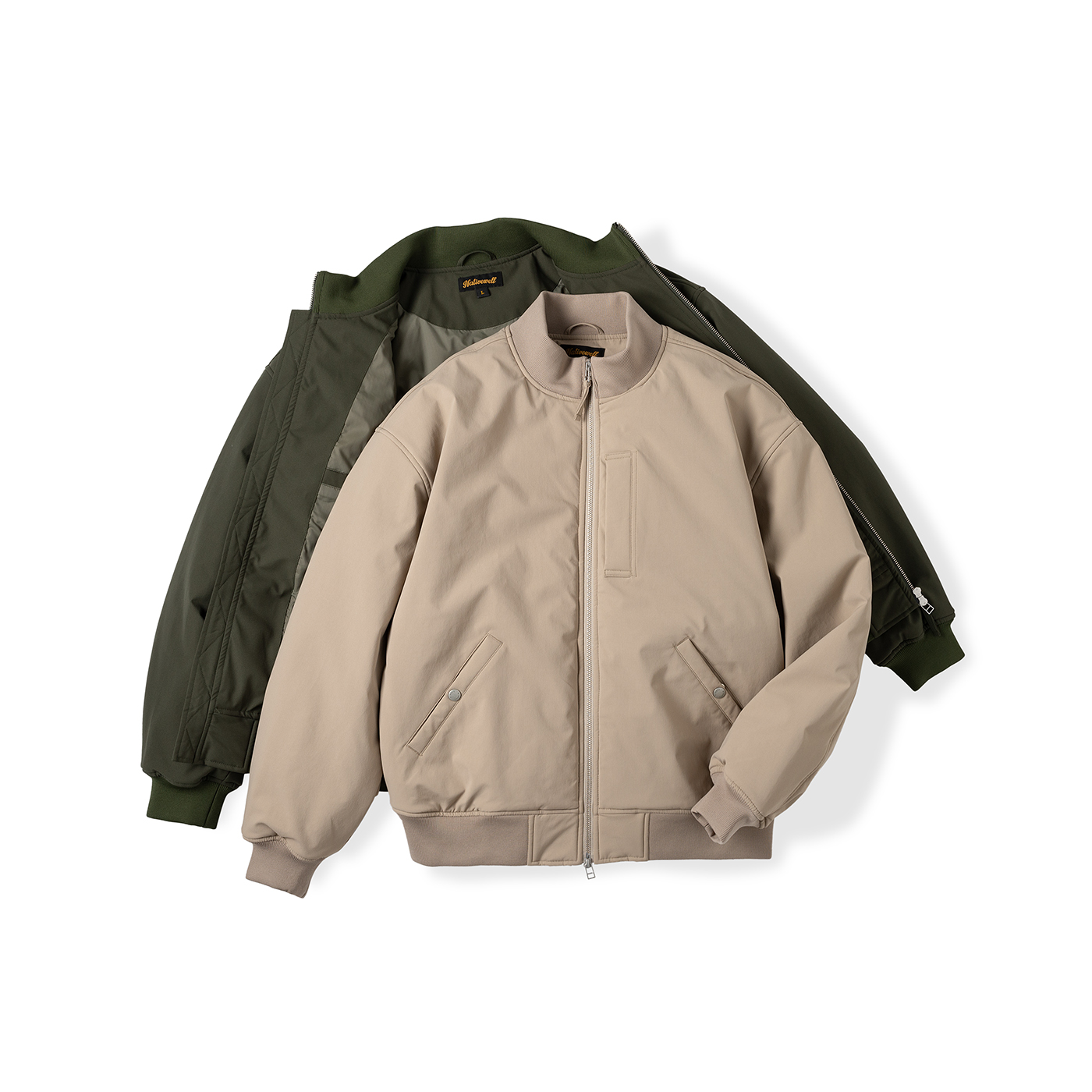 NWELL宽松飞行棉服夹克立领落肩轮廓版型短款MA1经典3M新雪丽暖绒