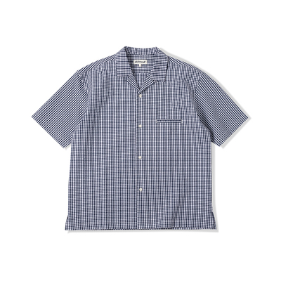 NATIVEWELL夏威夷短袖衬衫肌理小格纹渐变效果抗皱自然