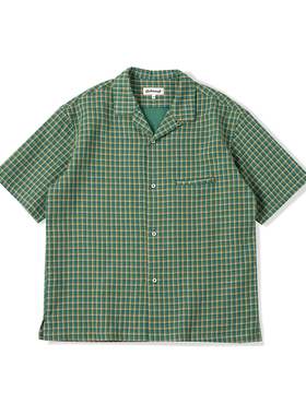 NATIVEWELL夏威夷短袖衬衫SUNWELL蓬松质感双面长绒棉格纹春夏