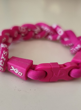库存时尚运动钛手环保健能量手链粉色系女手环运动配饰自封袋简装