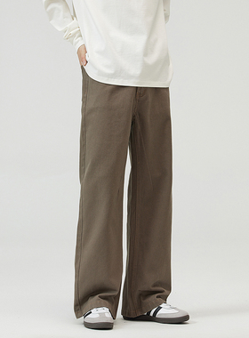 Mmel 美拉德棕色牛仔裤男女新款美式潮牌高街微喇休闲裤显高长裤