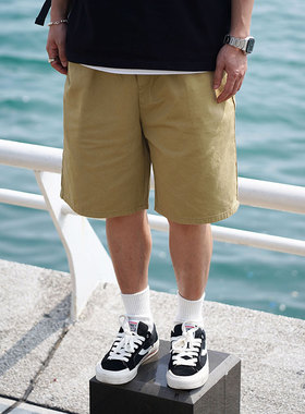 MMEL 工装短裤男夏季潮牌日系纯棉休闲裤宽松纯色五分裤新款中裤