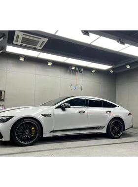 奔驰AMG C63S车贴拉花 C43 A45 A35个性赛道引擎盖车身侧裙贴纸