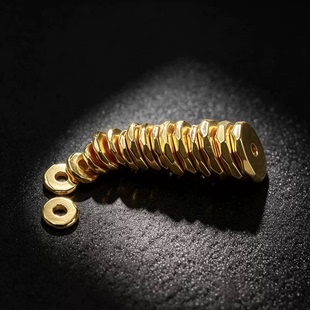 【金屿银】金999金包银文玩实心无相隔片南红蜜蜡佛手手持手串