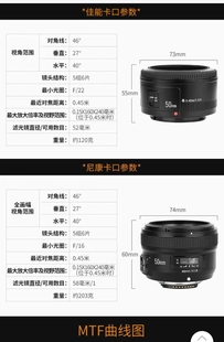 永诺YN50mmF1.8EF S小痰盂全画幅定焦镜头自动大光圈人像