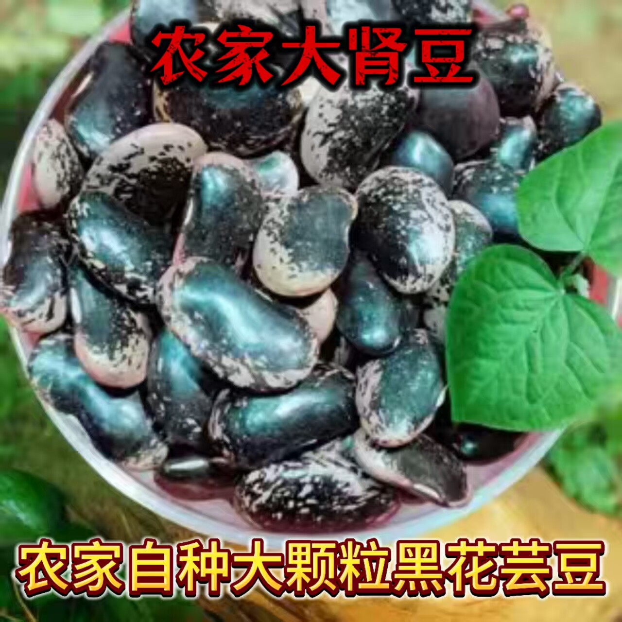 农家大黑花芸豆500g大肾豆花腰豆 牛眼豆新货豆子云南 豆类黑芸豆