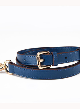 宝蓝色荔枝纹真皮包带品牌包包替换配件手柄单肩斜跨手提肩带背带