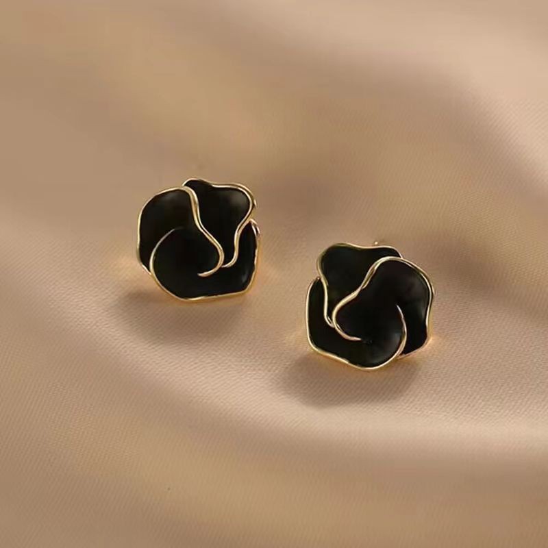 郁金香耳钉女士耳环Cute Tulip Pearl Alloy Earring Ear Studs