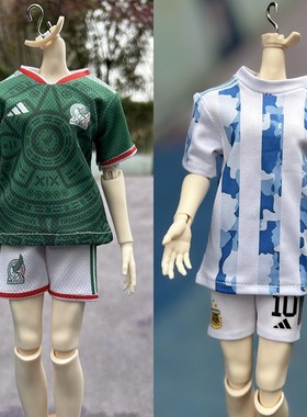6分兵人球衣2026世界杯墨西哥球衣BJD娃娃阿根廷梅西10号足球娃衣