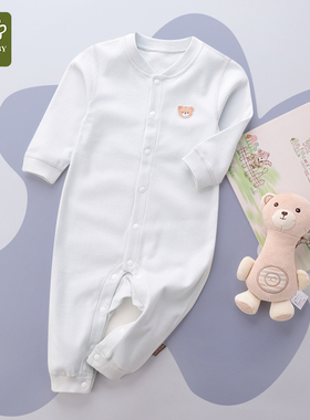 拉比秋冬保暖内衣新生儿纯棉睡衣爬服哈衣家居服连身衣LTEA101622