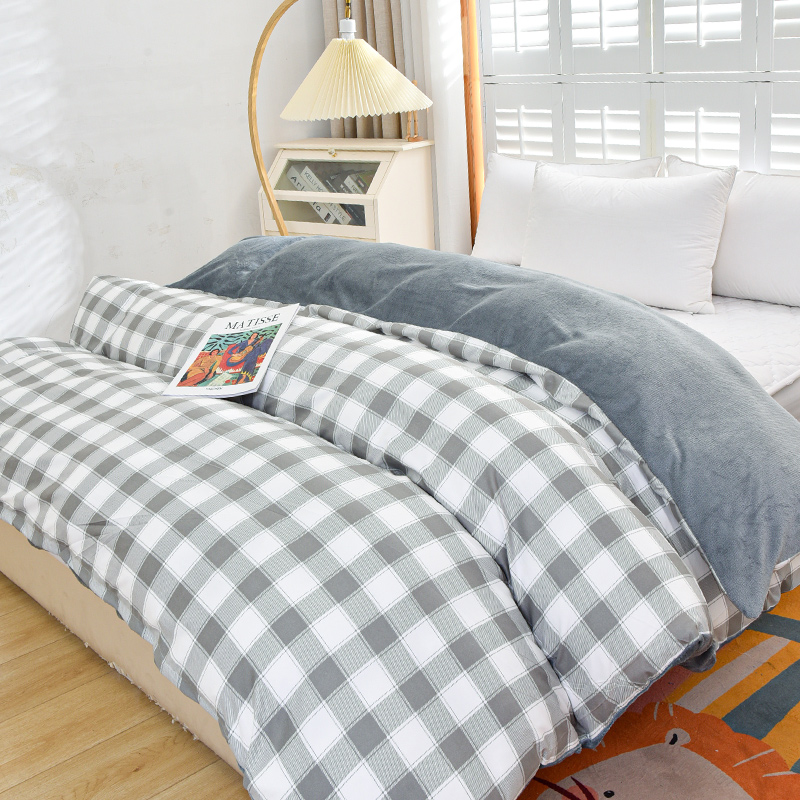 珊瑚绒被套单件秋冬季牛奶绒加绒加厚毛绒法兰绒单人被罩磨毛被单