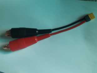 航模锂电池充电线 电瓶夹转XT60公母头 充电转接线 鳄鱼夹转T插