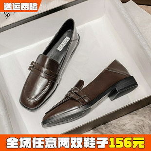 法式 百搭单鞋 英伦小皮鞋 平底大码 41到43 乐福鞋 女鞋 女秋2025年新款